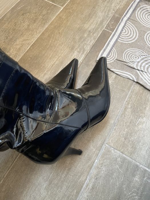 Сапоги женские замша и лакированные