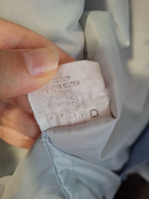 Sacou elegant bleu pastel, cambrat, căptușit, cu mâneci scurte, lână și vâscoză, mărimea M