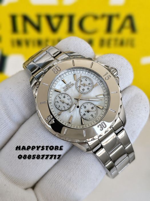 INVICTA Mother of pearl Silver white dial 38 mm, Инвикта нов дамски часовник