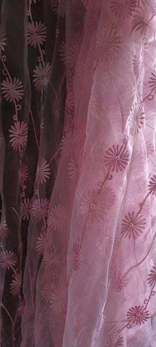 Тюль новая розовая