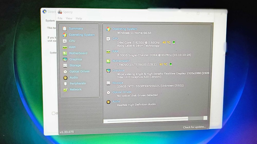 laptop 14" lenovo thinkpad L480 i5 8250u 8gb ram 256gb ssd