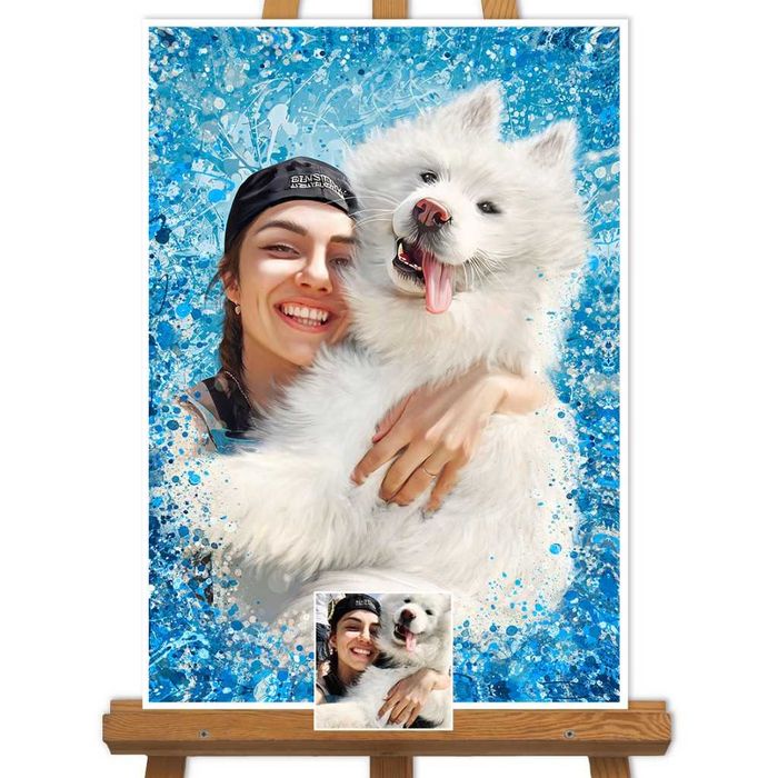 Cadoul ideal,portret pictat original dupa fotografie