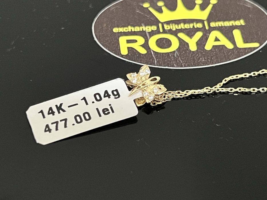 Bijuteria Royal CB : Cercei lungi fluture aur 14k 585  1,04 gr