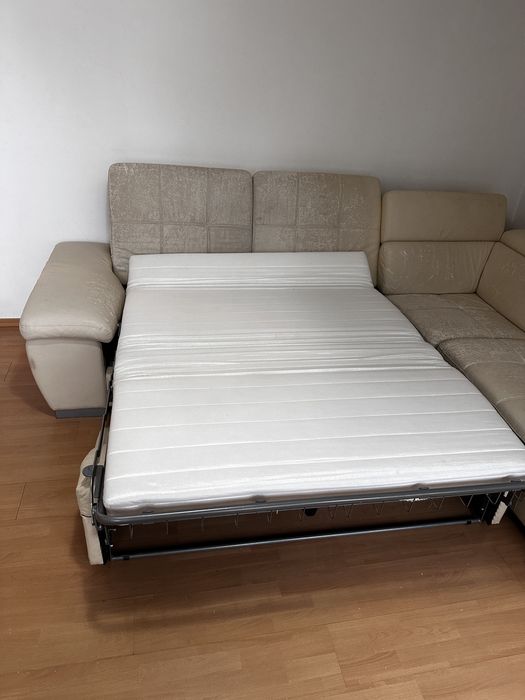 Кожен разтегателен диван за претапициране