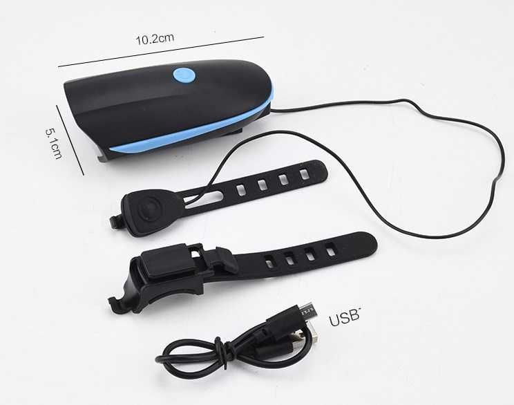 Оригинальный передний фонарь на USB с сигналом 2 в 1 на аккумуляторе
