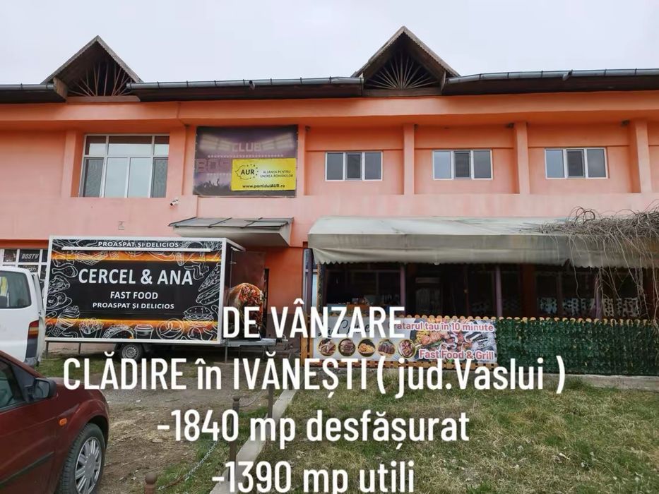 Cladire cu etaj 1840 mp in Ivanesti judetul Vaslui /se vinde la aproximativ  200€ mp construit la gata , fata de 1300€ mp cat ar costa in prezent !