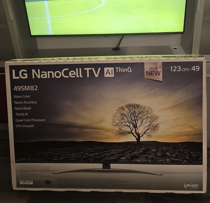 Телевизор LG, 49″  SM8200PLA, 4K Ultra HD + въртяща се стойка са стена