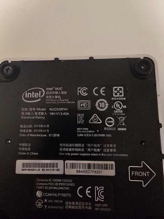 Intel Nuc i5 16gb ram ssd 240gb
