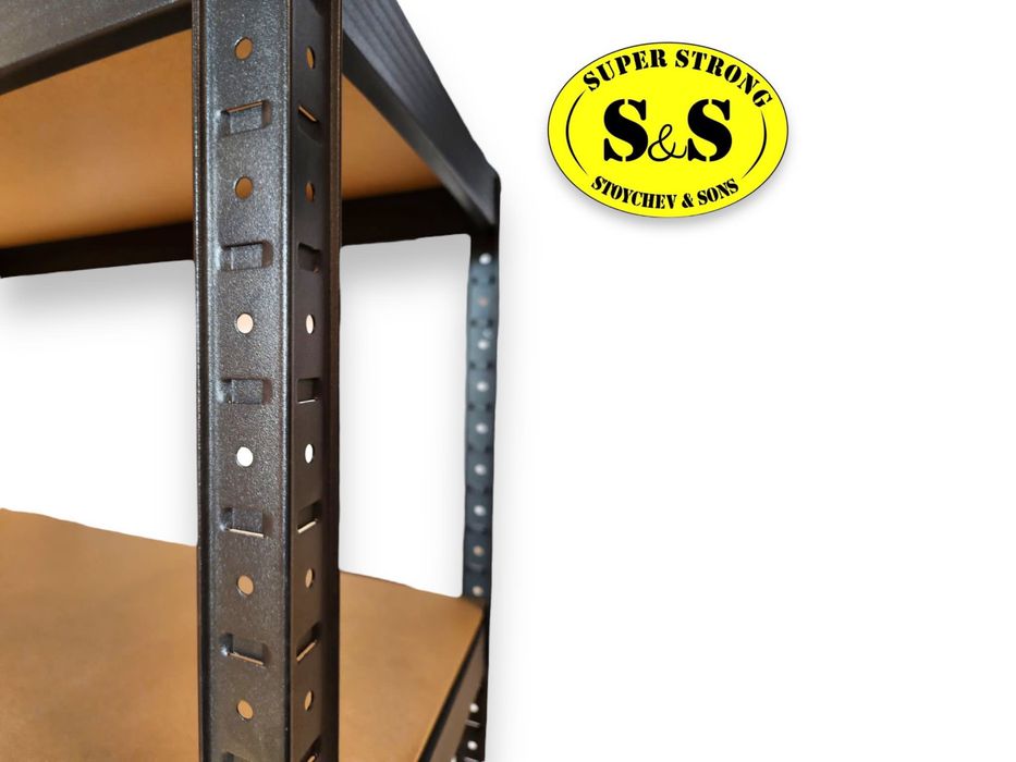 Български метални стелажи SuperStrong с 5 нива до 100  кг всяко