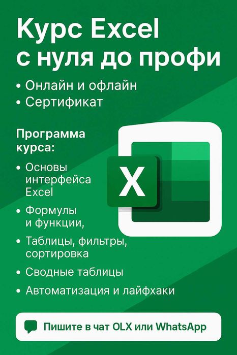Обучение программам Excel, Office