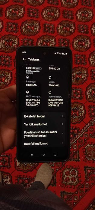 Tecno spark 2O 256GB