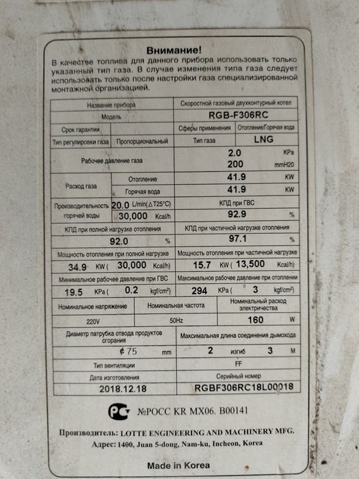 Газовый котел...