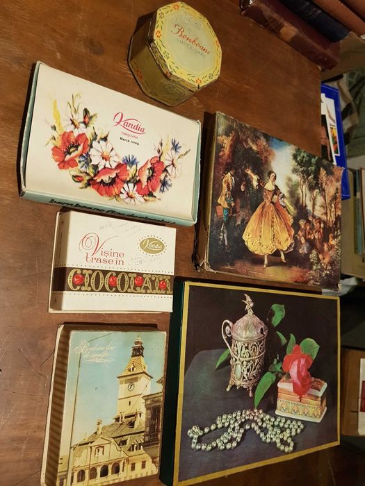 Cutii vechi de Bomboane Romanesti RPR RSR Romania Kandia Bonboane Ciocolata Produse