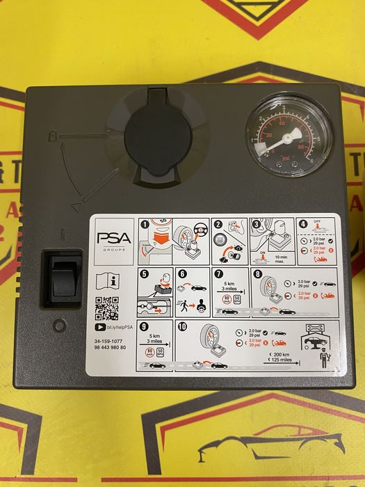 Compresor auto umflat roti soluție kit pană OE Peugeot 120w neutiliza