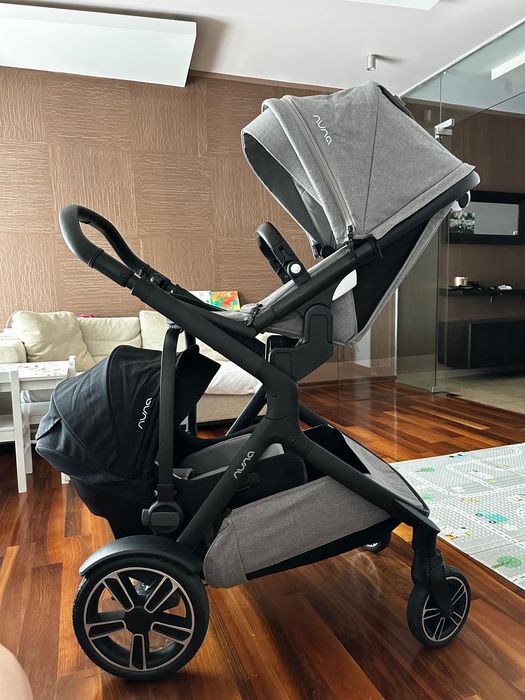 NUNA Travel System Demi Grow Double Stroller + Pipa Next За породени деца или близнаци / Комбинирана количка Нуна + столче за кола