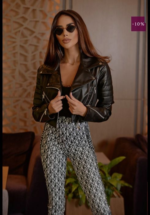 Amia moda черно-бял клин