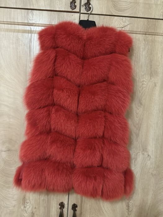 Vesta blana naturala vulpe rosie