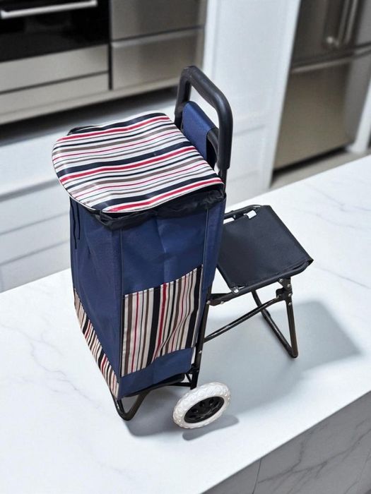 Складная тележка с сиденьем