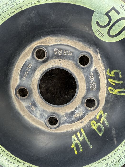 Резервни гуми Audi A4 b7 8e0601025e 6.5j 15'' et33 195 65 ном 32