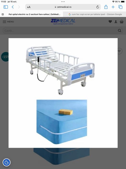 Vând pat medical acționat electric