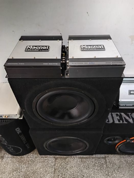 Pachet stație și subwoofer auto Magnat tun de bass 12 inch amplificator audio auto