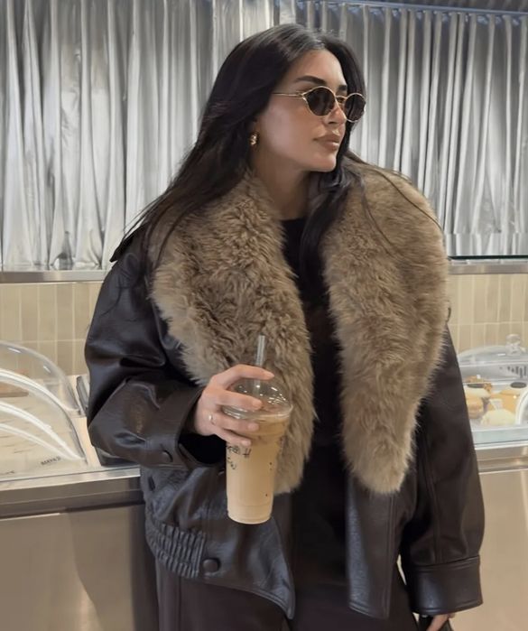 Новая женская винтажная куртка из эко-кожи (PU)