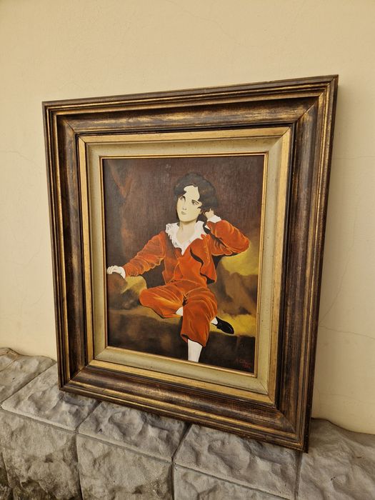 Страхотна английска холандска авторска картина масло върху платно