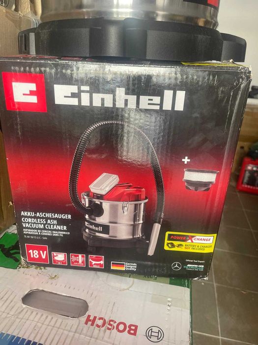 Aspirator cenușă Einhell TE-AV 18/15 Li C-Solo Power X-Change fără fir (18 V, putere aspirare de 100 mbar, vas inox 15 l, funcție de suflare)
