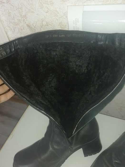 Кожаный сапоги р 37