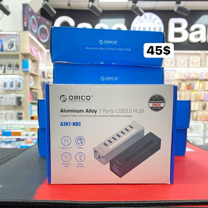 a28electronics - usb hub Orico 7 портов с дополнительным питанием