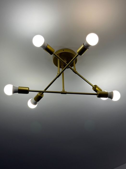 Lustra aurie 3 brate/ 6 becuri