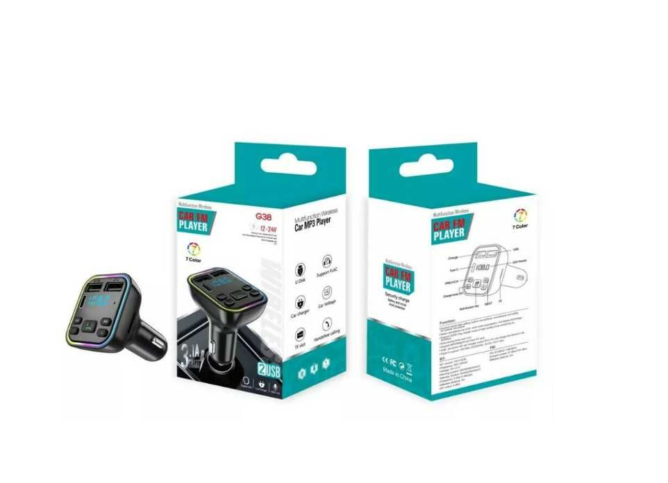 FM трансмитер Bluetooth с LED дисплей 2x USB и Type-C 3.1A