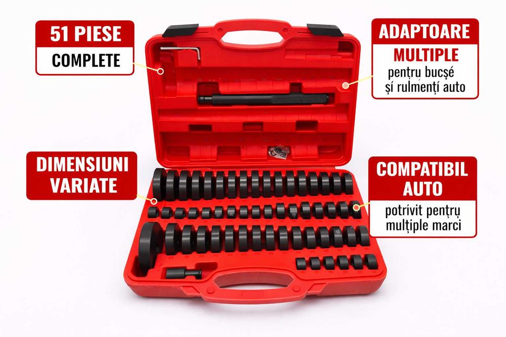 Trusa bucse rulmenti 51 piese universala auto profesionala