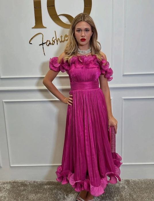 Rochie fucsia midi