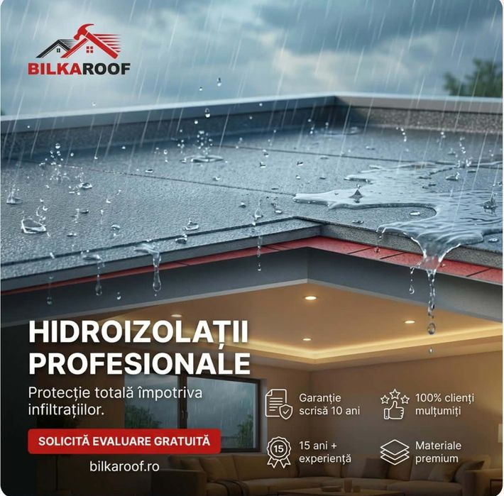 Hidroizolații Profesionale  Acoperișuri și Terase  Materiale + Manoperă | Contract/Factură/Garanție