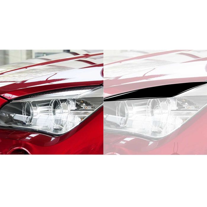 Set 2 Pleoape Faruri Far Adeziv BMW X1 E84 2009 - 2014, Negru Lucios