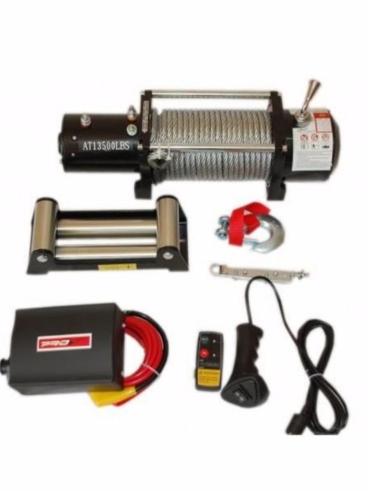 ЛЕБЕДКА  12V 6.5  тона за  28м стоманено въже заДжипове и Пътна помощ