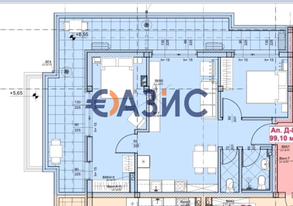 Продава се Тристаен апартамент в Созопол - 129 кв.м за 431 €/кв.м - Снимка #1