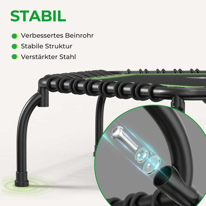 Trambulină de fitness pentru interior BCAN (Ø 122/130 cm), trambulină pentru adulți (până la 250 kg