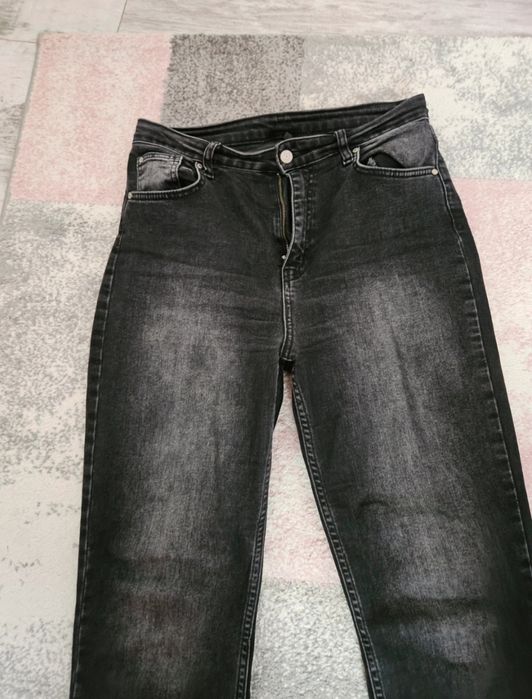 Blugi drepți gri/negru 40