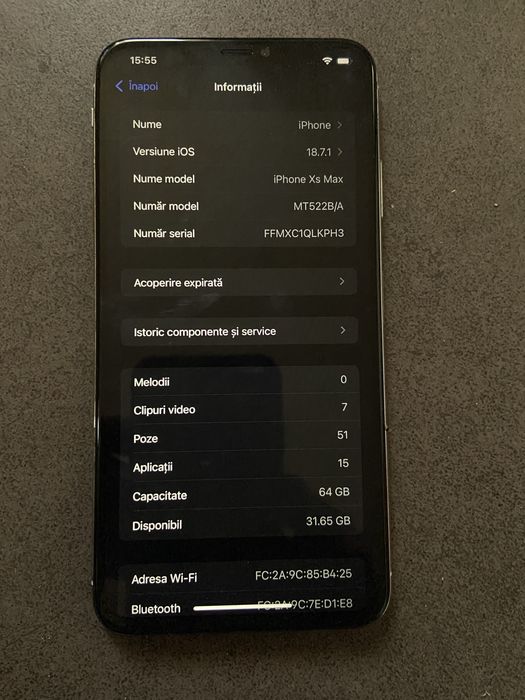 Vând urgent Xs max ,Silver White in stare perfectă (citiți descrierea)