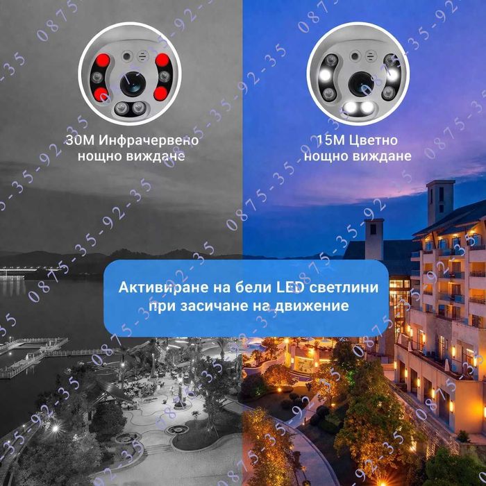 8MP Ultra HD Камера с ICSEE APP. WiFi и LAN свързване. Външна ВОДОУСТОЙЧИВА  Куполна въртяща се CAMERA. PTZ IP