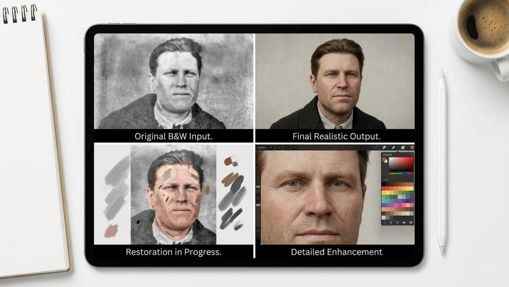 Реставрация старых фотографий. Замена лица и одежды.