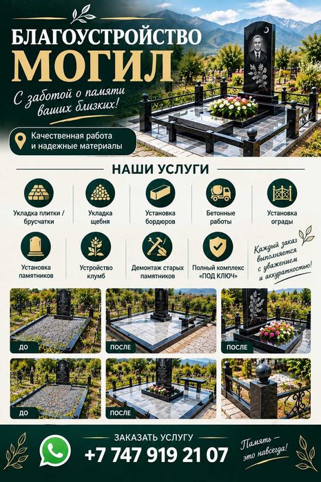 Моланы абаттандыру, Облагораживание могил