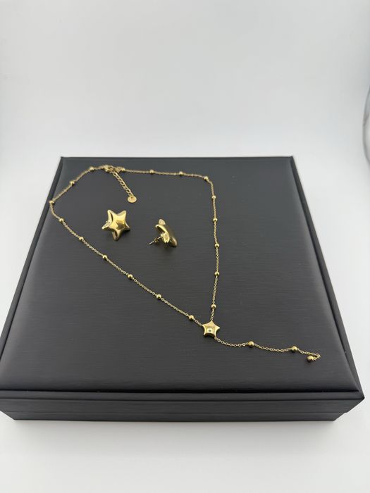 Set Nou otel inoxidabil placat cu aur de 14 k