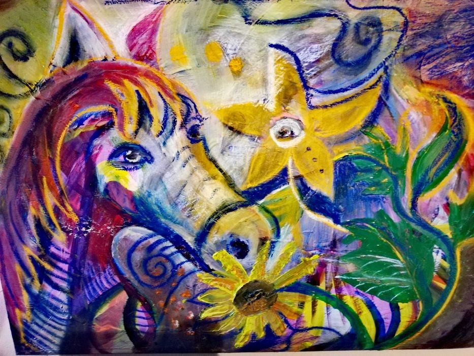 Картина с конче и цвете