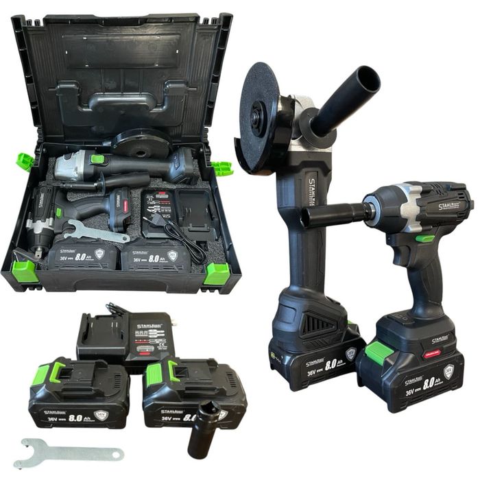 2в1 Ударен Гайковерт и Ъглошлайф 36V 8.0A ,  STAHLMAYER