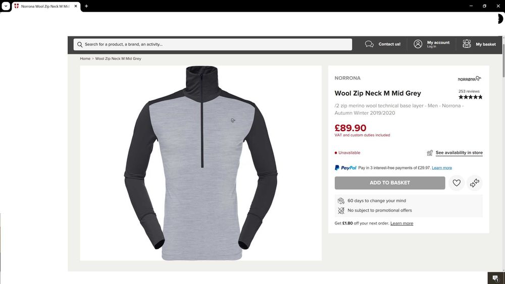 NORRONA Wool Zip Neck 89% Merino Wool размер M термо блуза 89% Мерино вълна - 2475