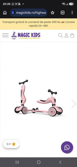 Trotinetă copii 1-5 ani Scoot and Ride ~ 2 in 1