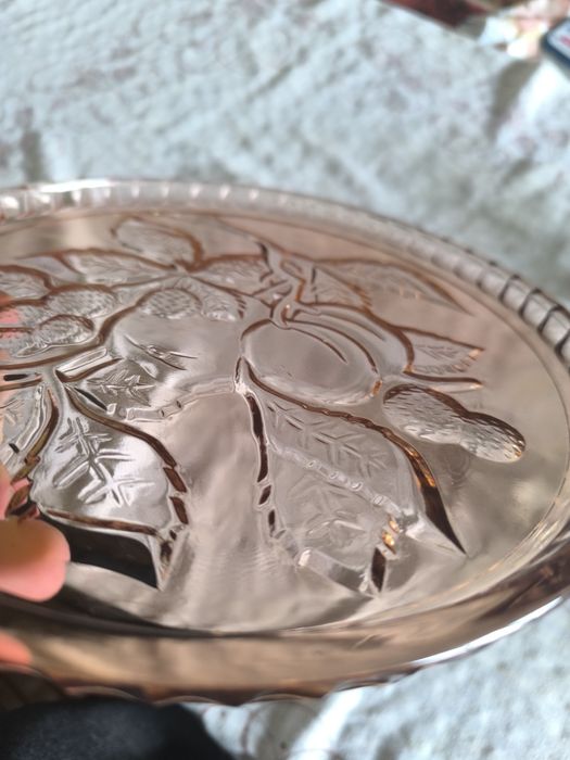 Гравиран стъклен поднос с гравирани чаши (НОВИ)